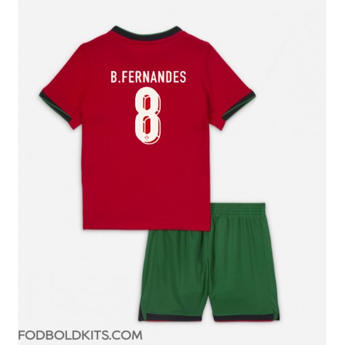 Portugal Bruno Fernandes #8 Hjemmebanesæt Børn EM 2024 Kortærmet (+ Korte bukser)